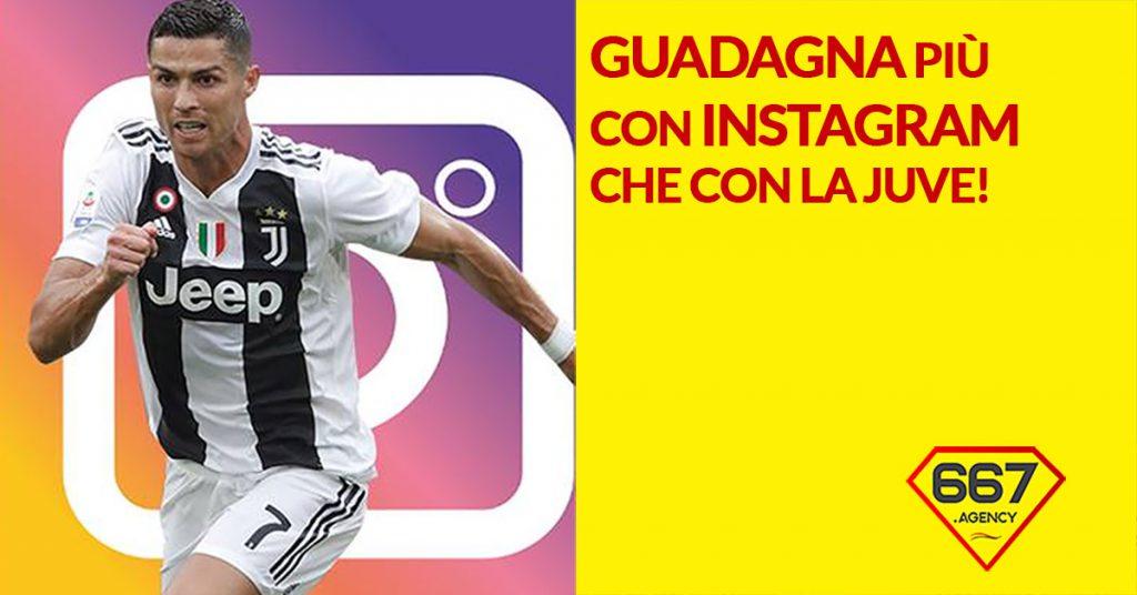 ronaldo guadagna più con instagram che con la Juventus